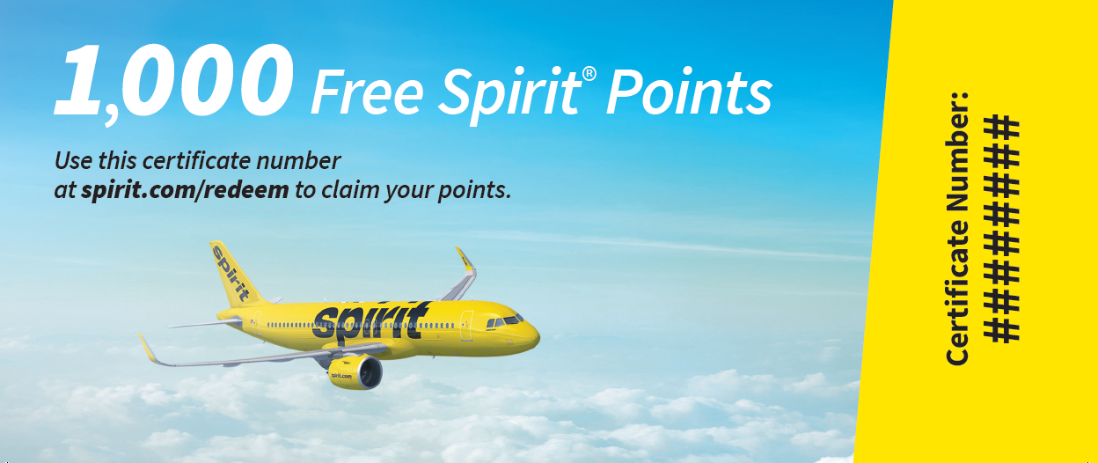 How do I redeem my 1,000 Free Spirit® Bonus Points? · Spirit Support